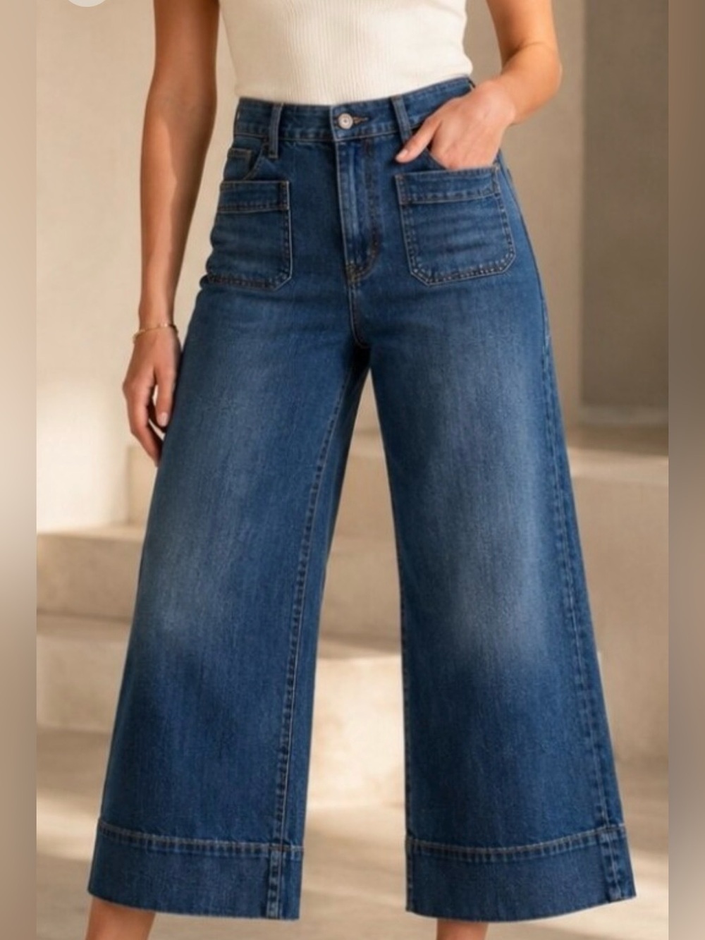 NWT Paige Connie Crop Patch Pocket Jeans Size 27
